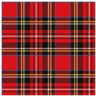 Ambiente Servetten - Schotse ruit - 100x - rood - 33 x 33 cm - 3-laags papier - lunch/diner servetjes
