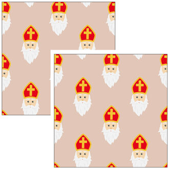 Ambiente Servetten Sinterklaas - 60x stuks - 3 laags - 33 x 33 cm - sint en piet