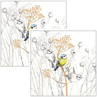 Ambiente Servetten Vogels - 60x stuks - 3 laags - 33 x 33 cm - winter thema