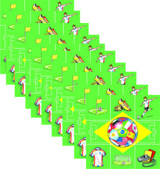 Ambiente setvetten - Voetbal landen thema - 40x stuks - 33 x 33 cm