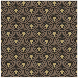 Ambiente Tafel diner/lunch servetten - 40x - Art deco zwart/goud print - 33 x 33 cm