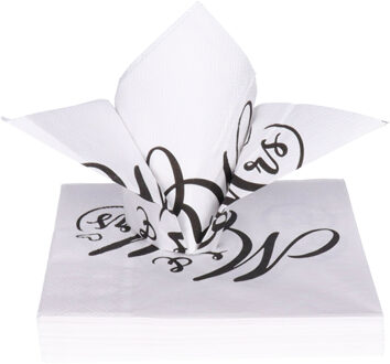 Ambiente Tafel diner servetten - Bruiloft/Huwelijk - 20x stuks - 33 x 33 cm - Mr en Mrs