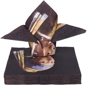 Ambiente Tafel diner servetten - Johannes Vermeer - 20x stuks - 33 x 33 cm - schilderijen - kunst