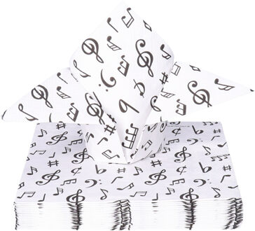 Ambiente Tafel diner servetten - Muzieknoten thema - 40x stuks - 33 x 33 cm