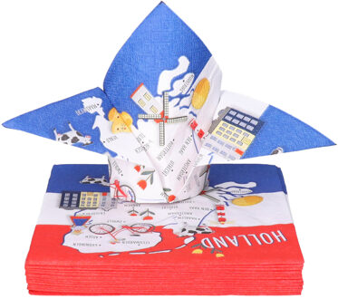 Ambiente Tafel diner servetten - Nederland/Holland thema - 20x stuks - 33 x 33 cm Multi