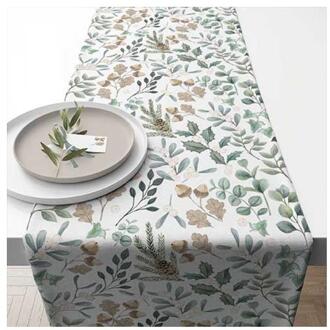 Ambiente Tafelloper 40x150cm leaves groen