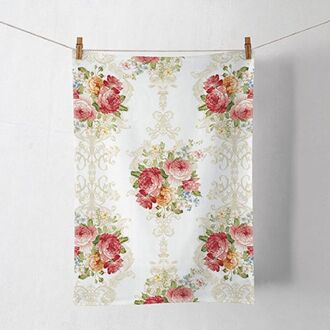 Ambiente Theedoek Sara Cream 50x70cm roze