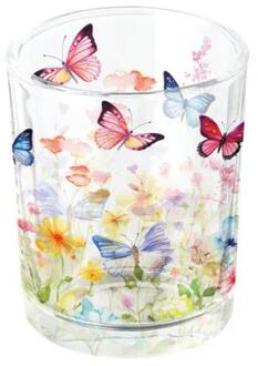 Ambiente Theelichthouder butterflies in field wit transparant