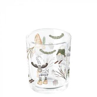 Ambiente Theelichthouder Forest gnomes transparant