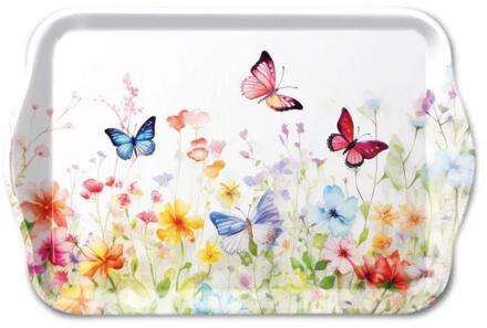 Ambiente Tray 13x21cm butterflies in field wit