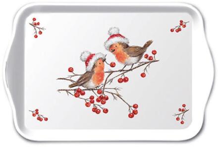 Ambiente Tray 13x21cm Christmas robins multi