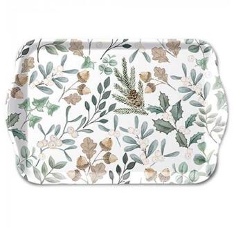 Ambiente Tray 13x21cm leaves wit