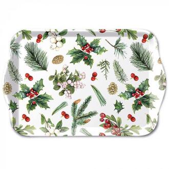 Ambiente Tray 13x21cm Winter greenery wit