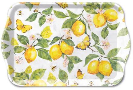 Ambiente Tray melamine 13x21 cm fresh lemons wit