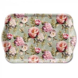 Ambiente Tray Peonies composition green groen