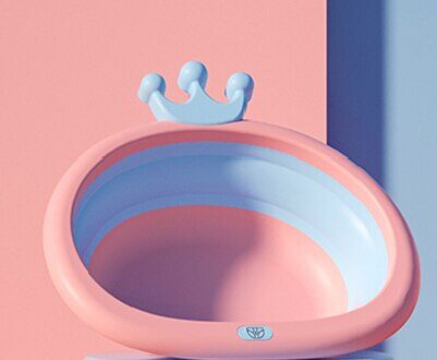 Amboch Klein Formaat Wastafel Voor Baby Draagbare Baby Wastafel kroon roze