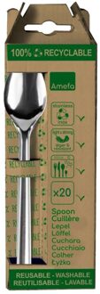 Amefa RVS lepels - zilverkleurig - 20 stuks