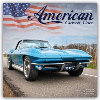 American Classic Cars Calendar 2025 Square Car Wall Calendar - 16 Month - Browntrout Wandkalender - Avonside Publishing Ltd