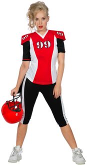 American Football Kostuum Rood/Zwart Vrouw Multikleur - Print