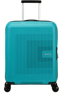 American Tourister Aerostep Spinner 55 Exp turquoise tonic Harde Koffer Blauw - H 55 x B 40 x D 23