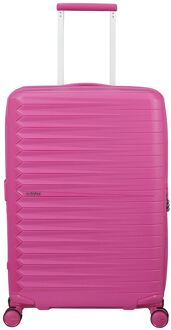 American Tourister FastForward Spinner 68 cm - Uitbreidbaar 67/77 liter - 68x46x26/30 cm - electric fuchsia hardcase koffer lichtgewicht koffer Roze - H 68 x B 46 x D 26 cm