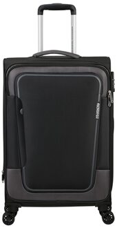 American Tourister Pulsonic Spinner 68 EXP asphalt black Zachte koffer Zwart - H 68 x B 44 x D 30