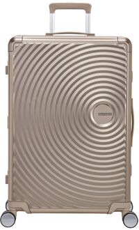 American Tourister Soundbox Alu Spinner 77/28 TSA bronze hardcase koffer Champagne - H 77 x B 52 x D 30 cm