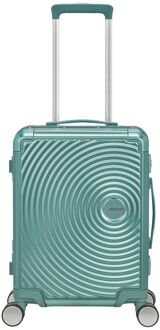 American Tourister Soundbox Aluminium Spinner 55 Expandable dusty turquoise hardcase koffer Blauw - H 55 x B 40 x D 23 cm
