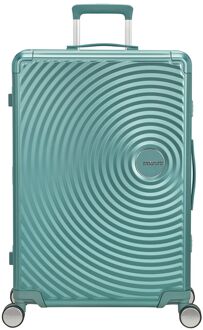 American Tourister Soundbox Aluminium Spinner 77 cm Expandable dusty turquoise hardcase koffer Blauw - H 77 x B 52 x D 30 cm