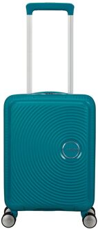 American Tourister Soundbox Mini Spinner 47 deep teal kinderkoffer hardcase koffer Blauw - H 47 x B 32 x D 21 cm