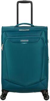 American Tourister Summerride Spinner M Expandable TSA totally teal zachte koffer lichtgewicht koffer Groen - H 69 x B 43 x D 29 cm