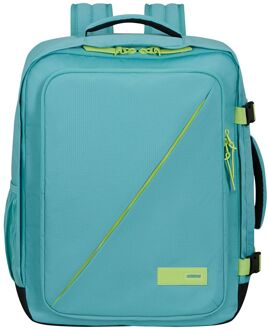American Tourister TAKE2CABIN Casual Backpack M dusty turquoise/lime handbagage Blauw - H 45 x B 36 x D 20 cm