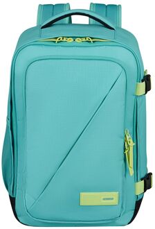 American Tourister TAKE2CABIN Casual Backpack S dusty turquoise/lime handbagage Blauw - H 40 x B 25 x D 20 cm