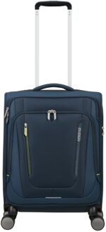 American Tourister Wanderlite Handbagage Spinner S - 44 liter - 55x40x20 cm - dark navy zachte koffer lichtgewicht koffer Blauw - H 55 x B 40 x D 20 cm