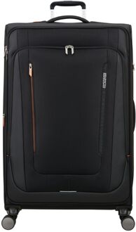 American Tourister Wanderlite Handbagage Spinner S - 44 liter - 55x40x20 cm - shadow black zachte koffer lichtgewicht koffer Zwart - H 84 x B 53 x D 38 cm