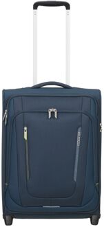 American Tourister Wanderlite Handbagage Upright S - 43.5 liter - 55x40x20 cm - dark navy zachte koffer lichtgewicht koffer Blauw - H 55 x B 40 x D 20 cm