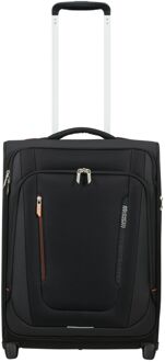 American Tourister Wanderlite Handbagage Upright S - 43.5 liter - 55x40x20 cm - shadow black zachte koffer lichtgewicht koffer Zwart - H 55 x B 40 x D 20 cm