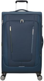 American Tourister Wanderlite Spinner L - Uitbreidbaar 108/123 liter - 79x48x31/34 cm - dark navy zachte koffer lichtgewicht koffer Blauw - H 79 x B 48 x D 31 cm