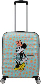 American Tourister Wavebreaker Disney Spinner 55/20 TSA minnie pastel dots hardcase koffer Blauw - H 55 x B 40 x D 20 cm