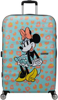 American Tourister Wavebreaker Disney Spinner 77/28 TSA minnie pastel dots hardcase koffer Blauw - H 77 x B 52 x D 29 cm