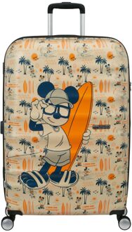 American Tourister Wavebreaker Disney Spinner 77 cm - 96 liter - 77x52x29 cm - mickey super surfer hardcase koffer Multicolor - H 77 x B 52 x D 29 cm