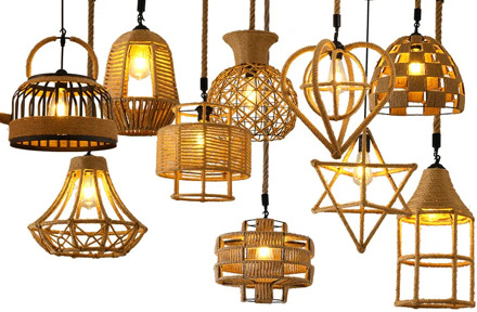 American Vintage Iron Droplight Industrial-Style Bar Restaurant Coffee Shop Hemp Rope Lamp Kitchen Lighting Fixture Pendent Lamp