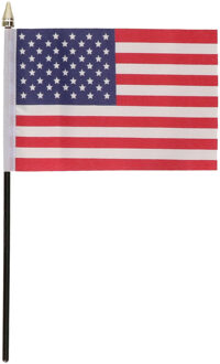 Amerika mini vlaggetje op stok 10 x 15 cm