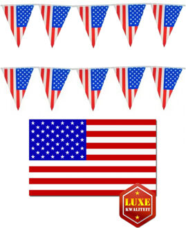Amerika/USA vlaggen versiering set binnen/buiten 2-delig