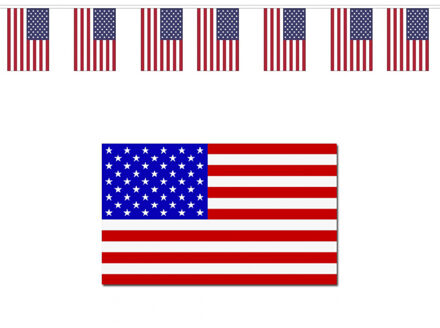 Amerika/USA vlaggen versiering set binnen/buiten 2-delig