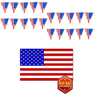 Amerika/USA vlaggen versiering set - binnen/buiten - 3-delig - Landen decoraties