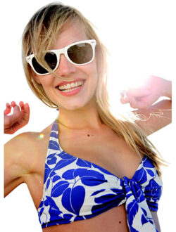 Amerika uv-beschermende zonnebril Wit - One size