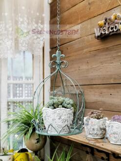 Amerikaanse Land Smeedijzeren Opknoping Crown Opknoping Mand Binnentuin Balkon Ruimte Niveau Decoratie Opknoping Pot Bloem St a2