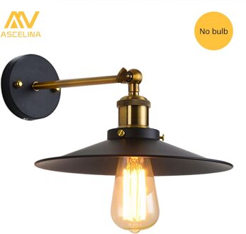 Amerikaanse Loft Industriële Muur Lampen Vintage Nachtkastje Wandlamp Metalen 22cm Lampenkap E27 Edison Lampen 110 V/220 V