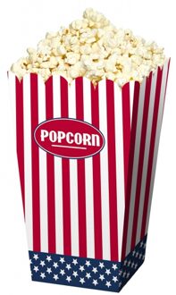 Amerikaanse popcorn en snoep serveer bakjes - 12x stuks - 16 x 9 cm - karton